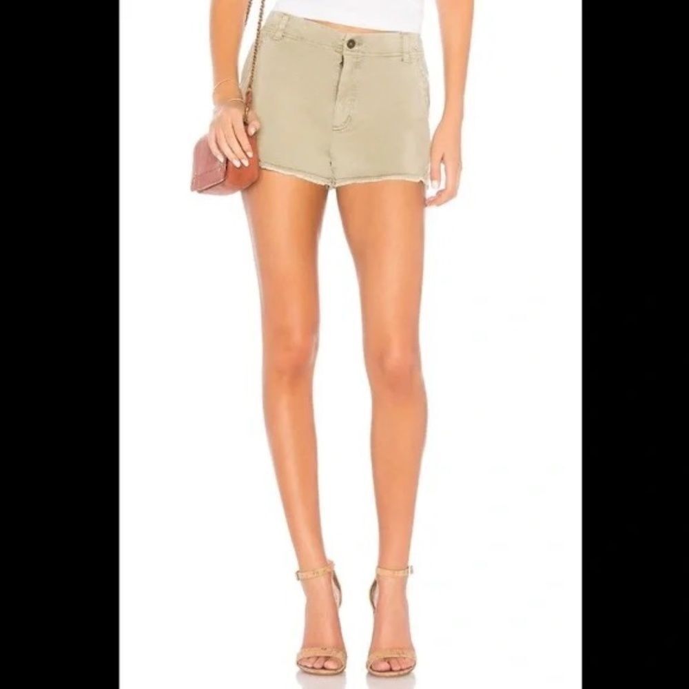YFB Young Fabulous & Broke Pale Green Raw Hem Shorts Sz XS